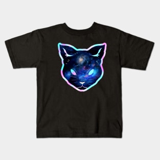 Memorizing iridescent milky way space cat Kids T-Shirt